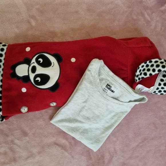 Tough skins Girls Panda Fleece Jacket Red color Size S . - Picture 8 of 10